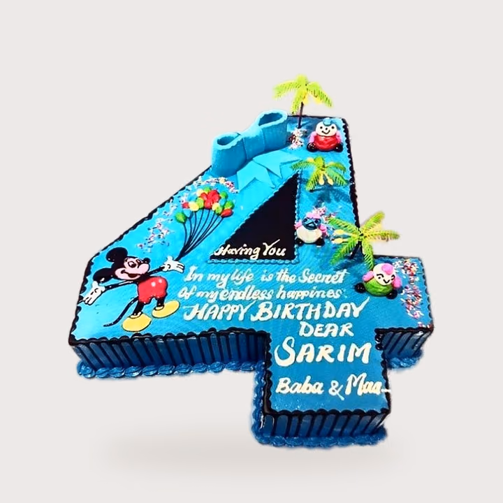 Custom Mickey Mouse Number Birthday Cake