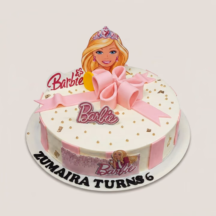 Customized Barbie Theme Gift Box Cake