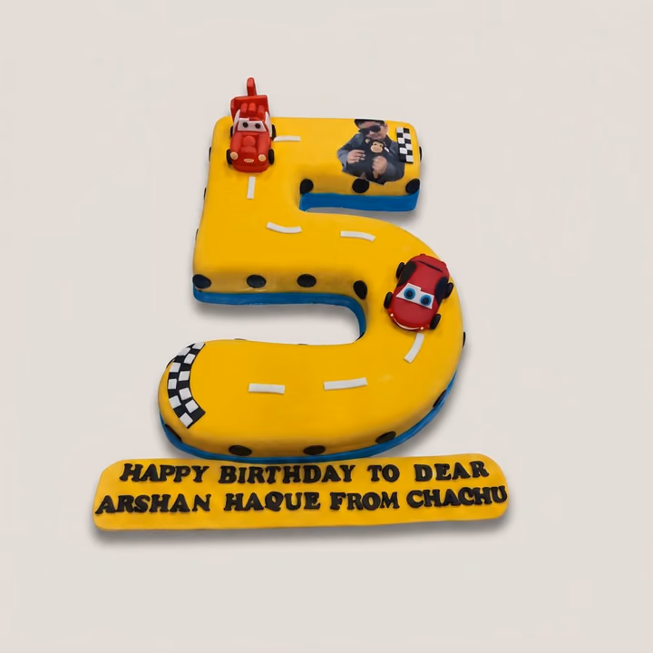Disney’s Cars Number 5 Birthday Cake