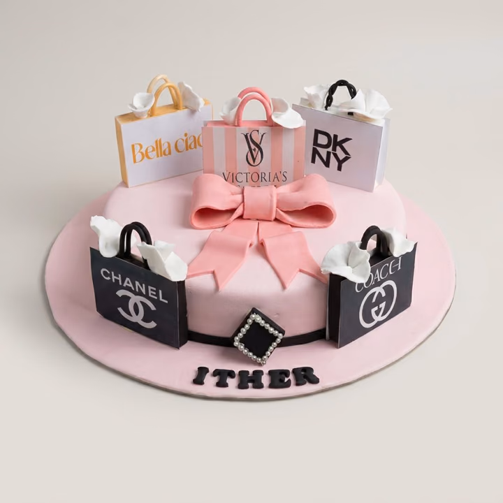 Luxury Brand Shopping Bag Theme Cake